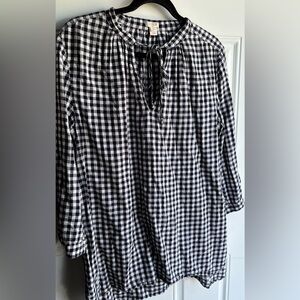 J. Crew Black and White Gingham top